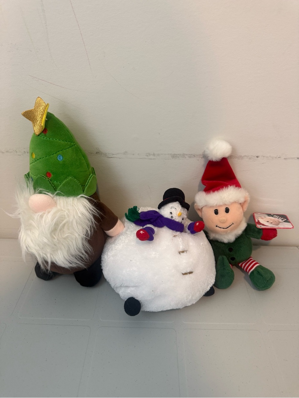 Holiday Plush Set- Gnome, Snowman and Elf